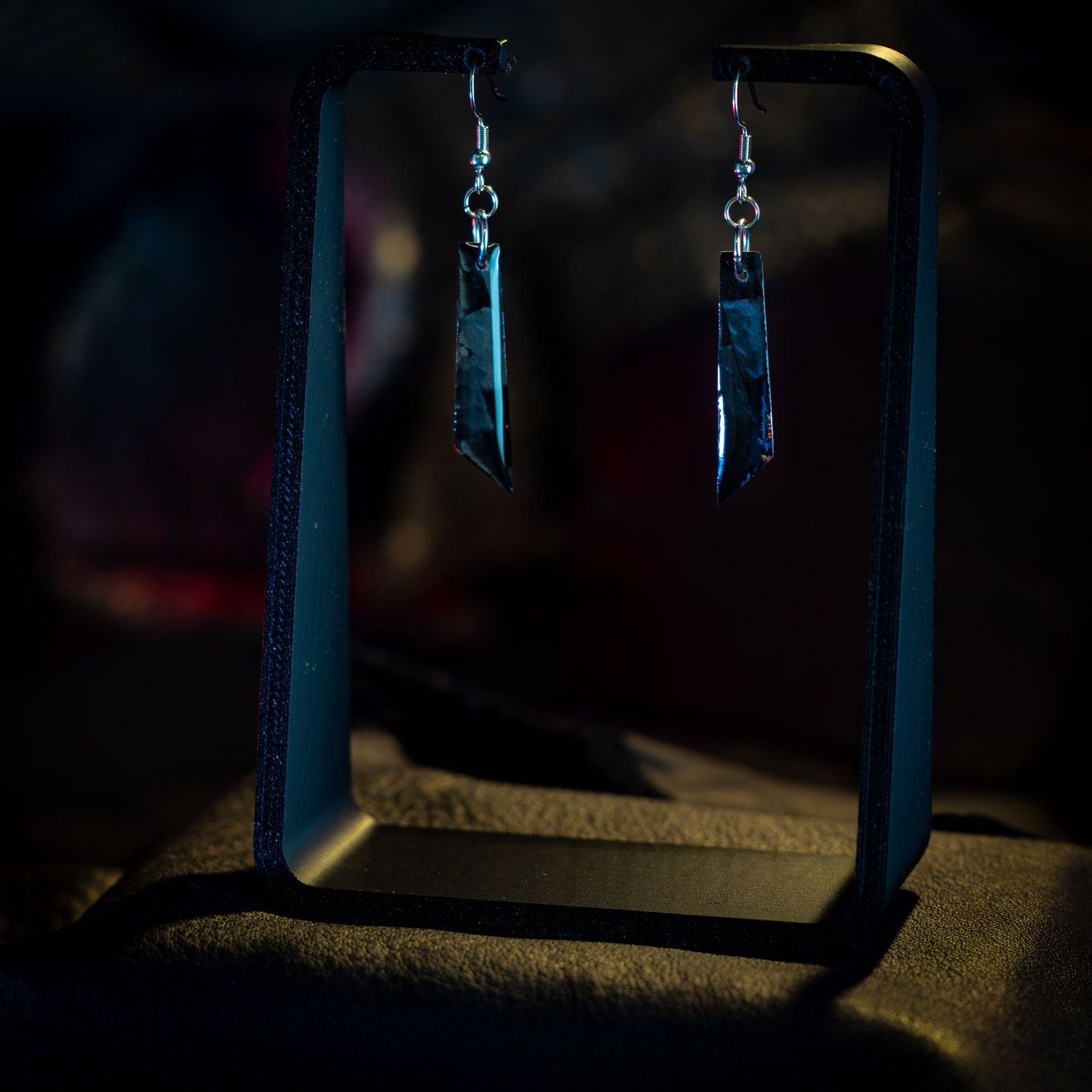 Boucles d'oreilles Carbone/Inox Formule1© Ferrari© SF21 Carlos Sainz