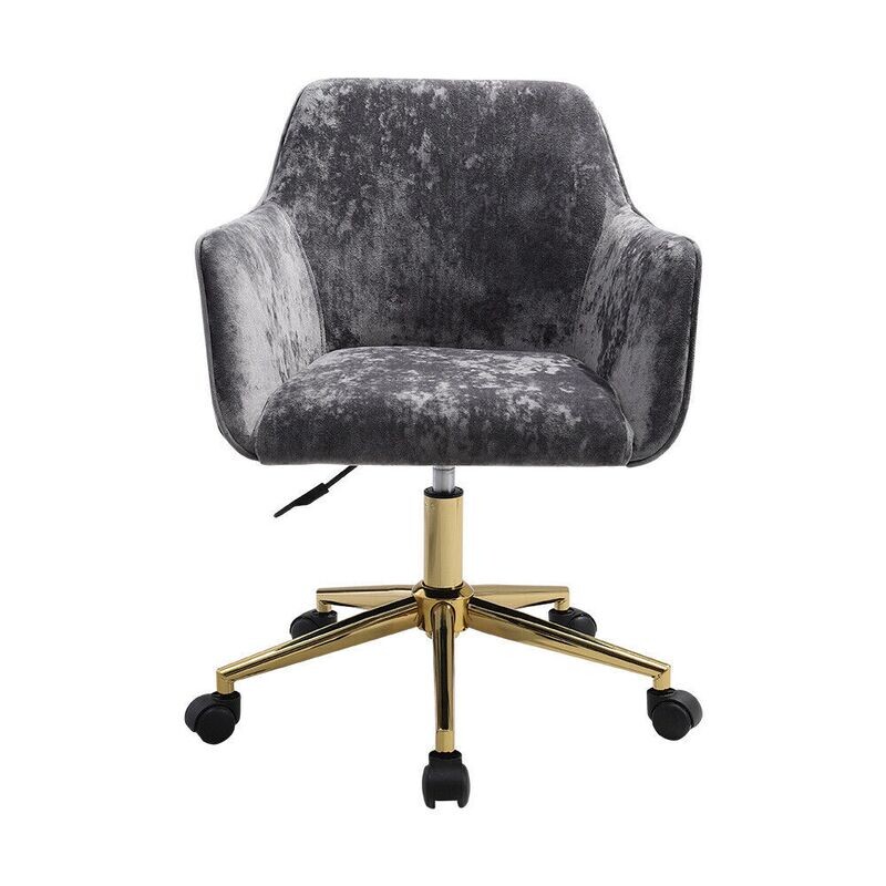 Cushioned Office Chair Velvet Padded Seat Computer Desk Chairs Swivel Adjustable