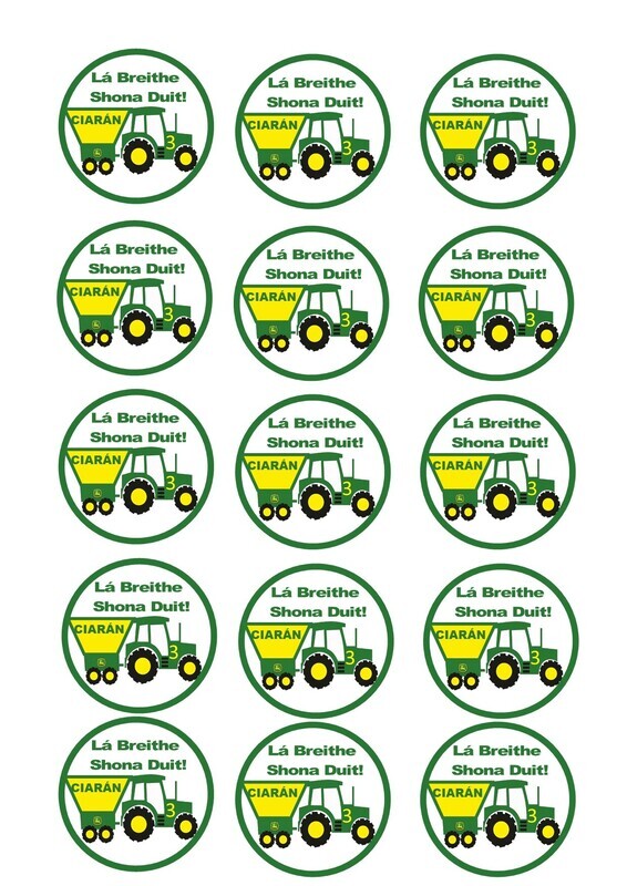John Deere Cupcake Toppers