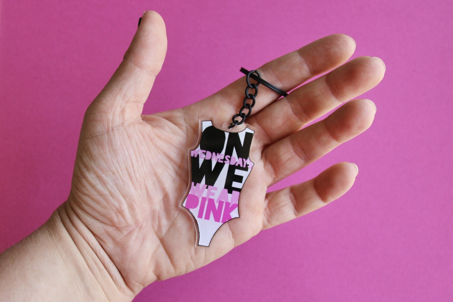 Acrylic Keyring - Wear Pink