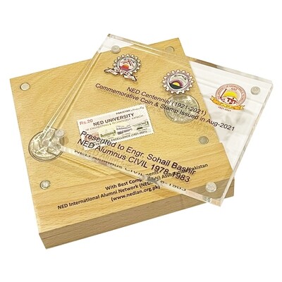 Coins and Stamp Souvenir (Wooden Frame)