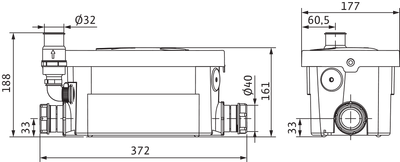 Przepompownia domowa DrainLift MINI3-XXS-EF