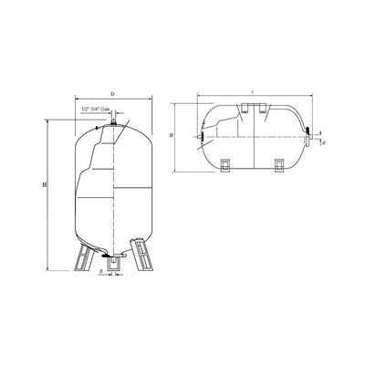 ZBIORNIK 80L 1" PION AQUASYSTEM