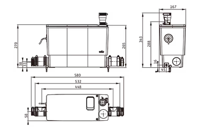 Przepompownia domowa DrainLift MINI3-XS-EF​​