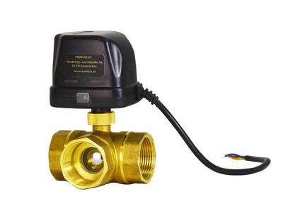 Elektrozawór kulowy DN25 - 3 drogowy