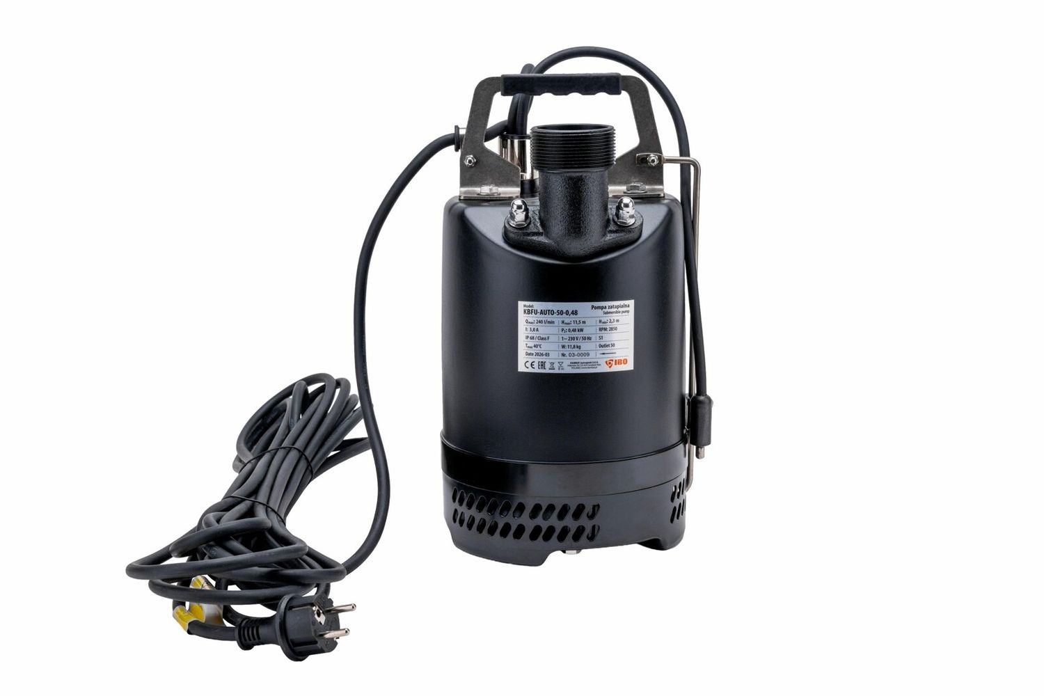 Pompa szlamowa KBFU AUTO 50-0,48 (0,48kW, 230V) IBO