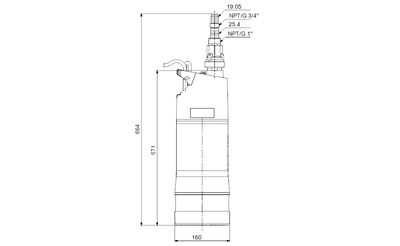 Pompa Zatapialna SBA 3-45 M (0,55 kW) 230V – Kabel 15m GRUNDFOS