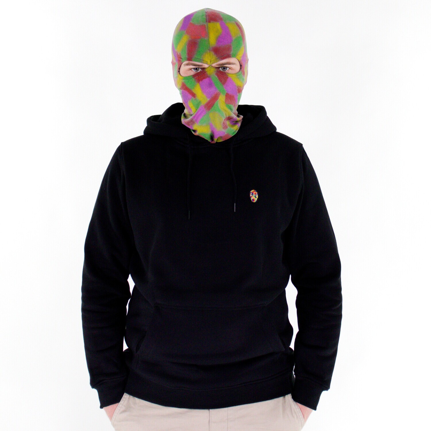 Hoodie mit Masken-Aufnäher