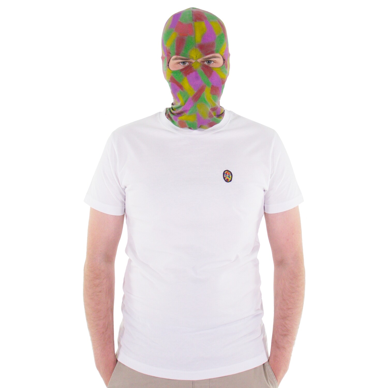 T-Shirt mit Masken-Aufnäher