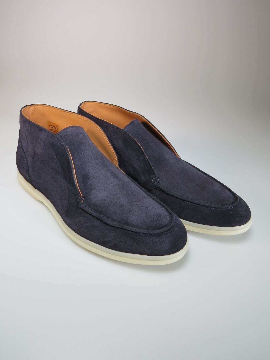 Loafer blau Velours knöchelhoch