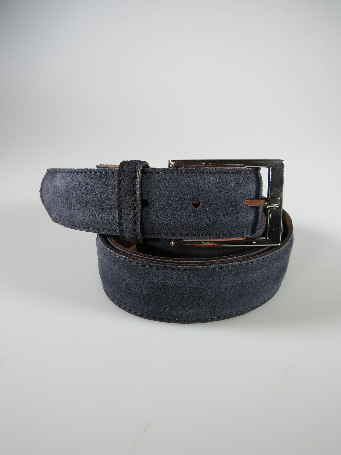 Ledergürtel blau Velours schmal