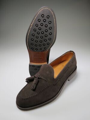 Quastenloafer dunkelbraun Velours