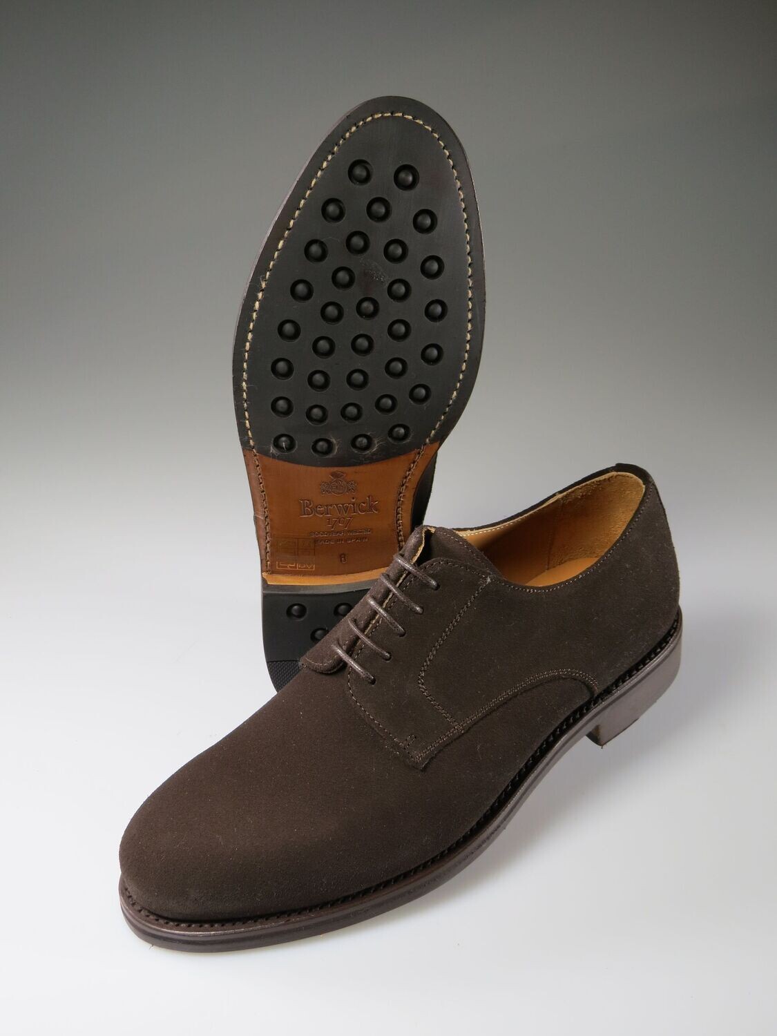 Glatter Derby dunkelbraun Velours
