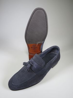 Quastenloafer blau Velours