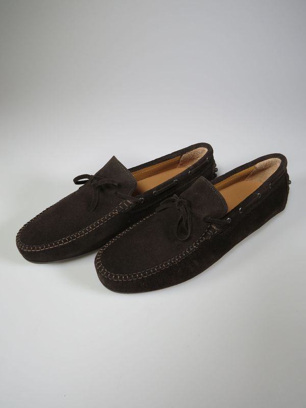 Loafer mit Masche dunkelbraun Velours