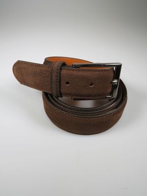 Ledergürtel braun Velours schmal