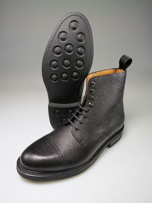 Schnürstiefel mit Kappe schwarz Scotchgrain Schnürstiefel mit Kappe schwarz Scotchgrain