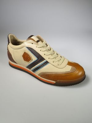 Sportschuhe elfenbein/braun/blau