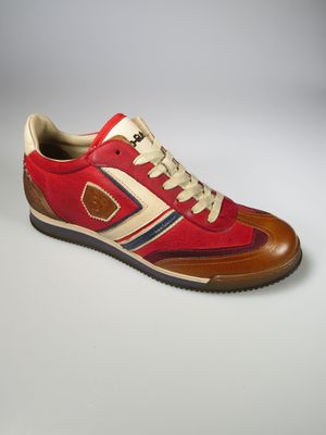 Sportschuhe rot/elfenbein/blau/braun