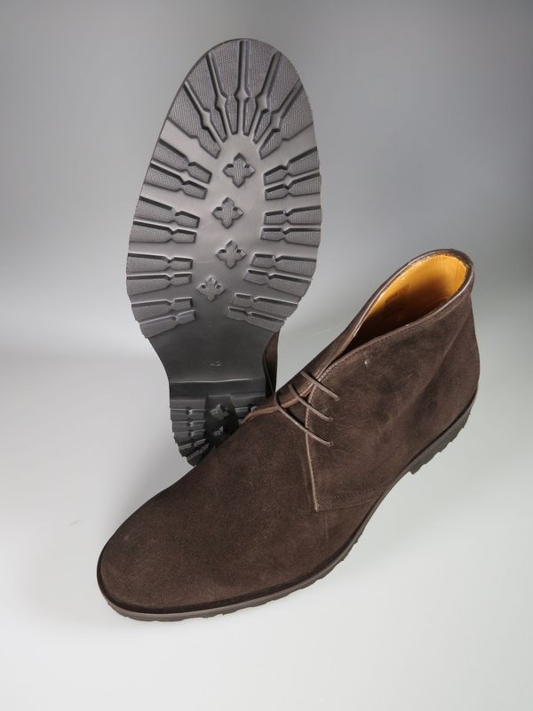 Derby dunkelbraun Velours knöchelhoch