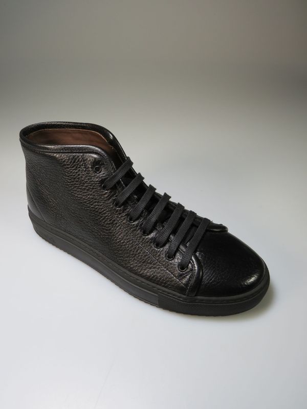 Sportschuhe schwarz Hirschleder knöchelhoch