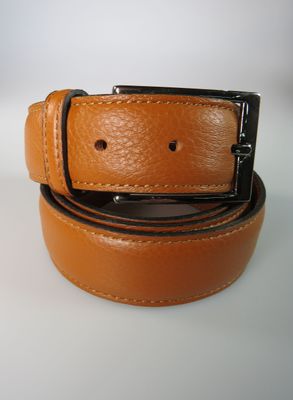 Ledergürtel hellbraun Hirsch schmal