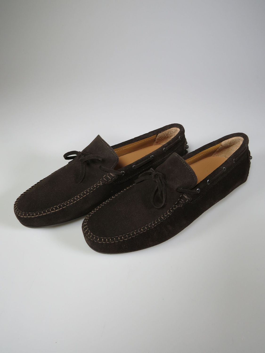 Loafer mit Masche dunkelbraun Velours