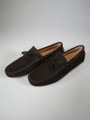 Loafer mit Masche dunkelbraun Velours