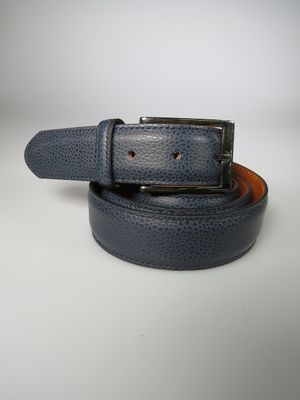 Ledergürtel blau Scotchgrain schmal