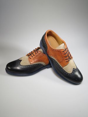 Budapester blau/hellbraun/grau