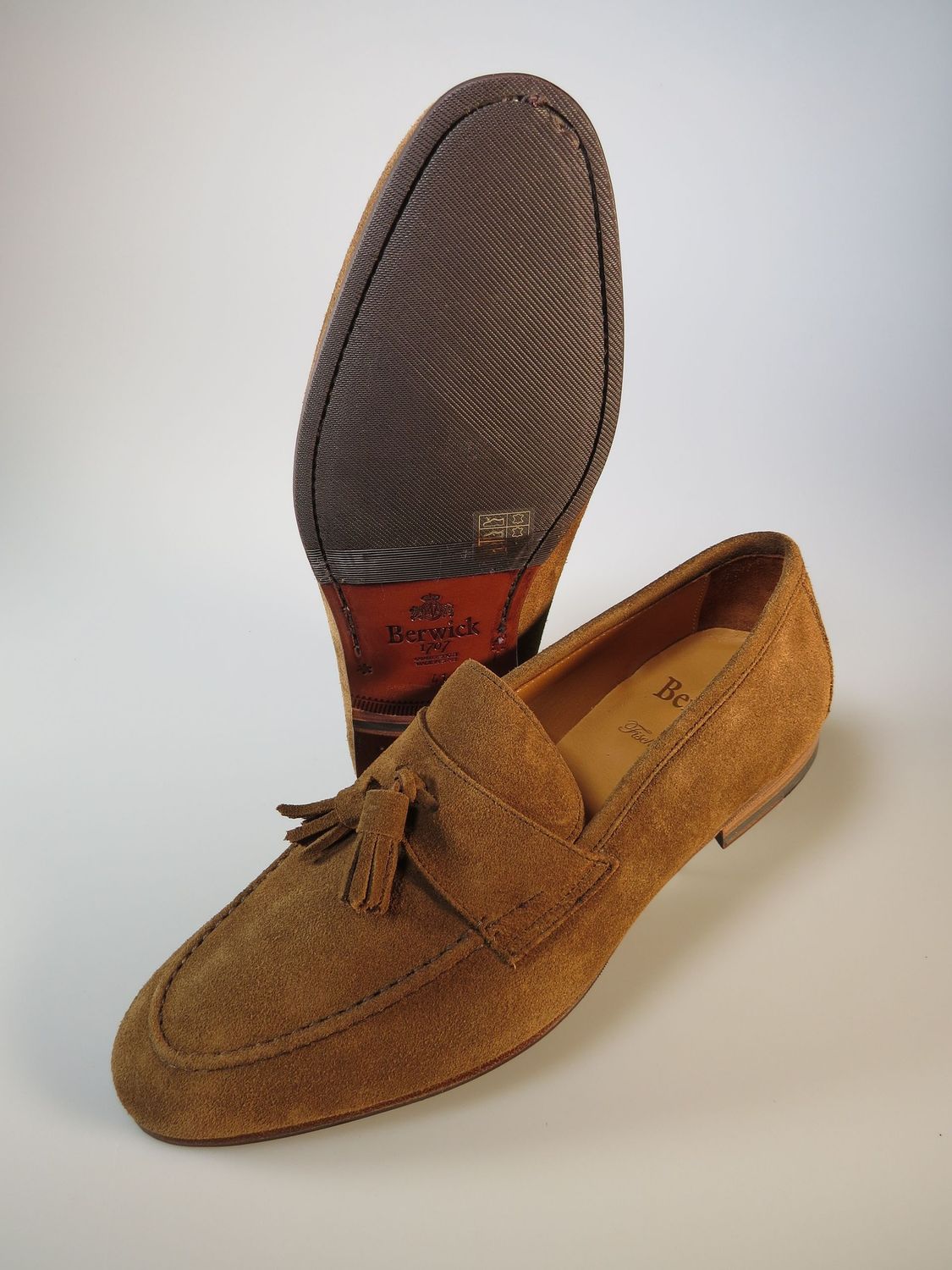 Quastenloafer hellbraun Velours