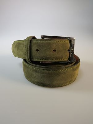 Ledergürtel grün Velours schmal