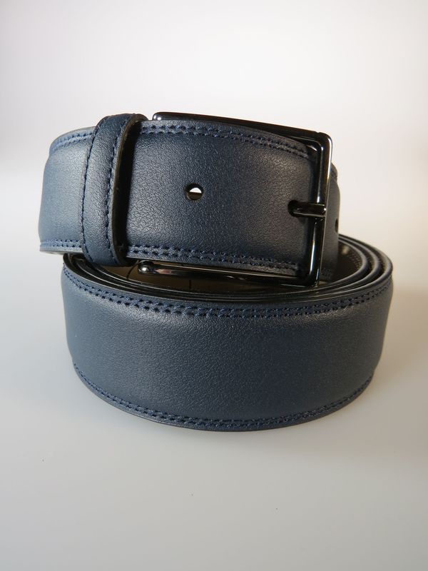 Ledergürtel blau schmal