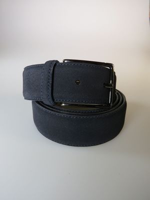 Ledergürtel blau Velours schmal