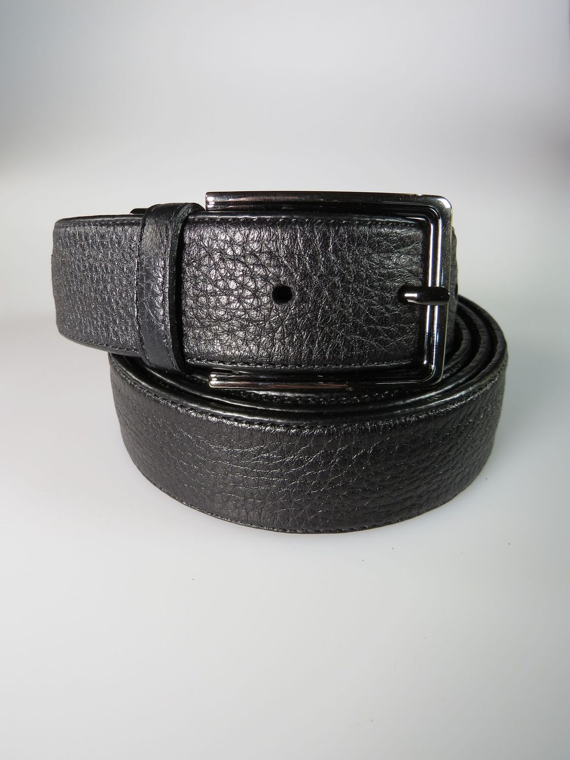 Ledergürtel schwarz Hirsch schmal