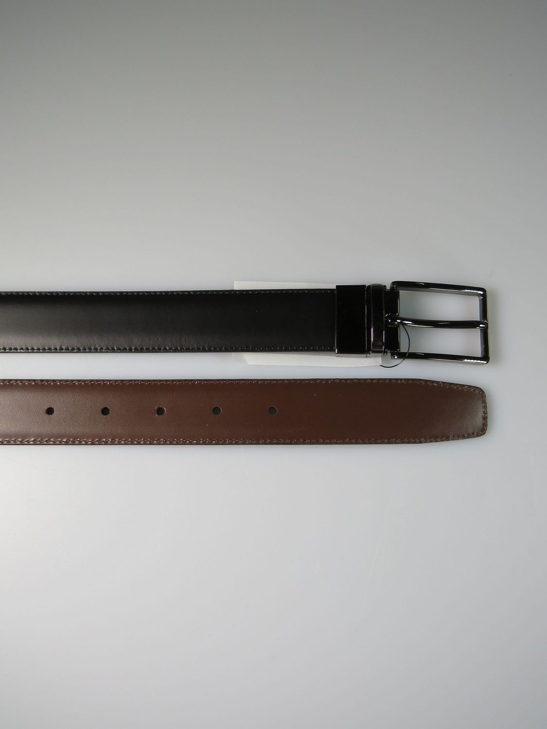 Wende-Ledergürtel schwarz/dunkelbraun extra schmal