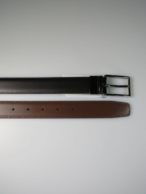 Wende-Ledergürtel schwarz/dunkelbraun extra schmal