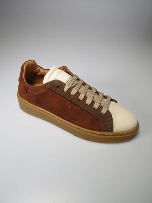Sportschuhe elfenbein/braun/dunkelbraun Velours