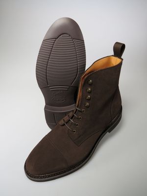 Schnürstiefel mit Kappe dunkelbraun Velours Schnürstiefel mit Kappe dunkelbraun Velours