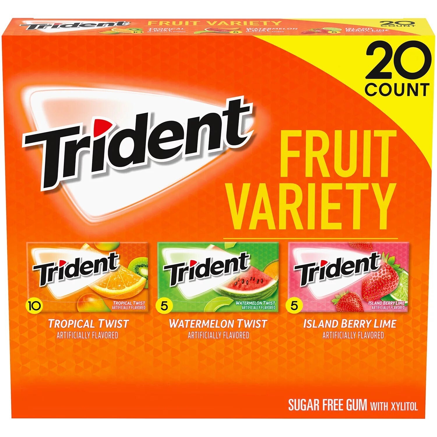 Trident Fruit Variety Pack Sugar Free Gum 14 Per Pk Pk
