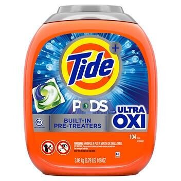 Tide Pods with Ultra Oxi HE Laundry Detergent Pods, 104-count