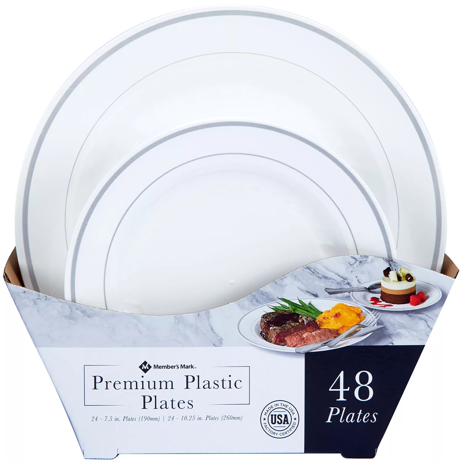 Member&#39;s Mark Premium Plastic Heavyweight Plates, Combo Pack (48 ct.)