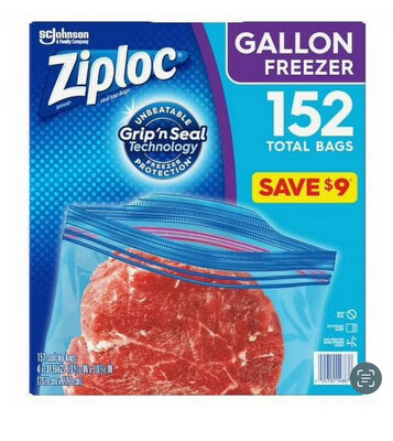 Ziploc Easy Open Tabs Freezer Gallon Bags (152 ct.)