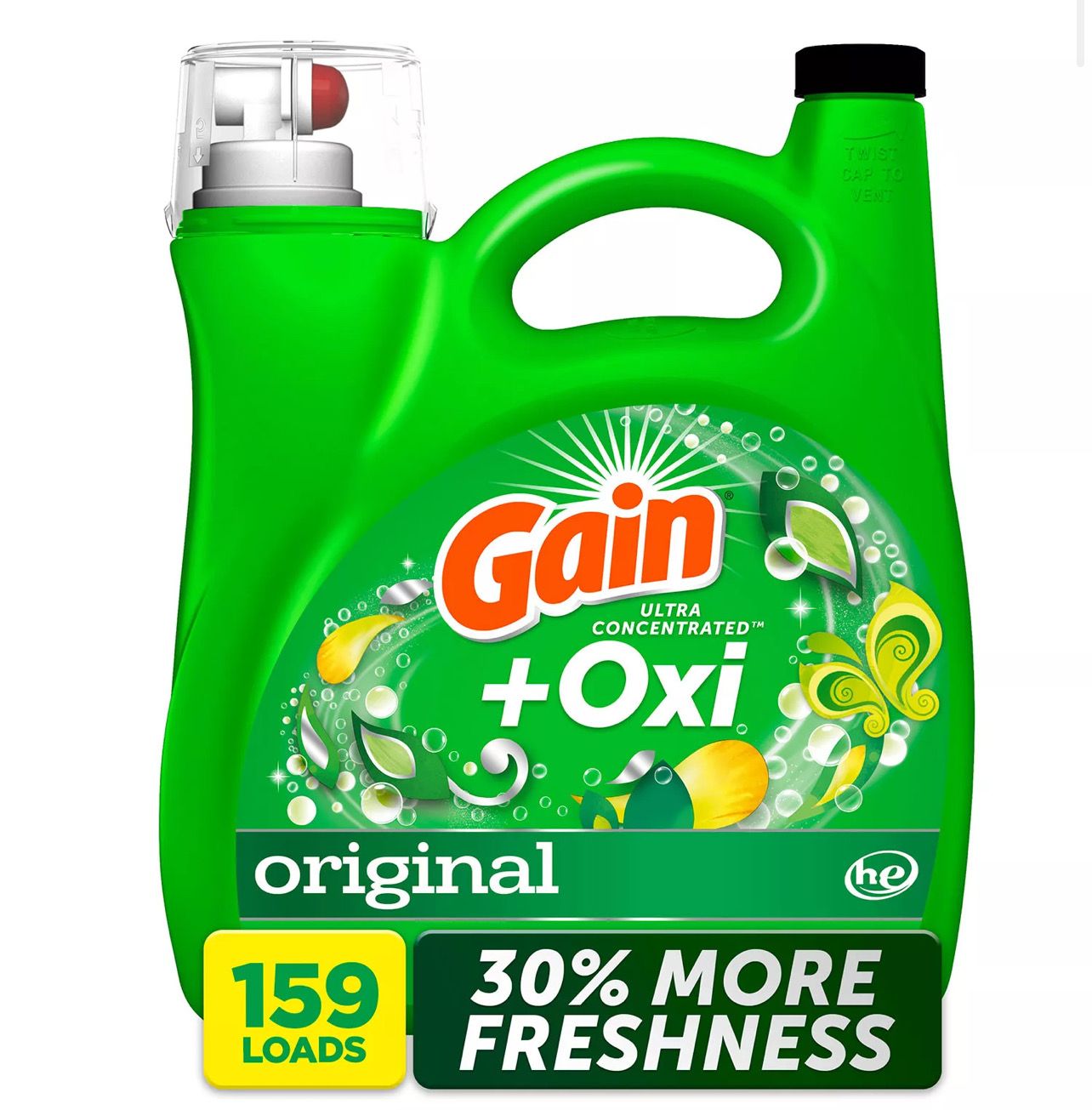 Gain + Oxi Liquid Laundry Detergent, Original, 159 Loads, 170 fl oz