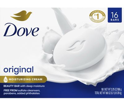 Dove Beauty Bar Soap, Original White, 3.75 oz., 16 ct.