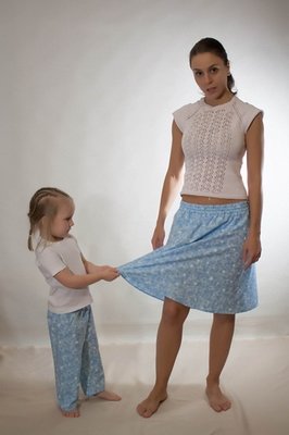 Домашний комплект юбка+штанишки "Голубые звездочки"