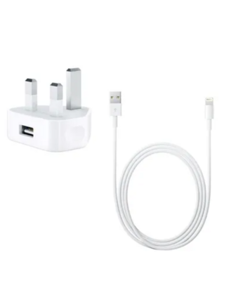 One USB Port Wall Charger With + USB Data Sync Charging Cable White