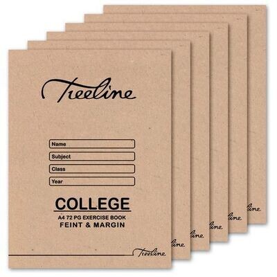 Treeline A4 72pg College Exercise Books (PKT-20)