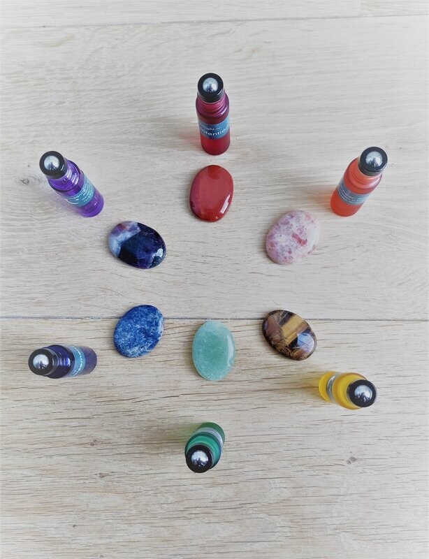 6 rollers met 6 bijpassende edelstenen