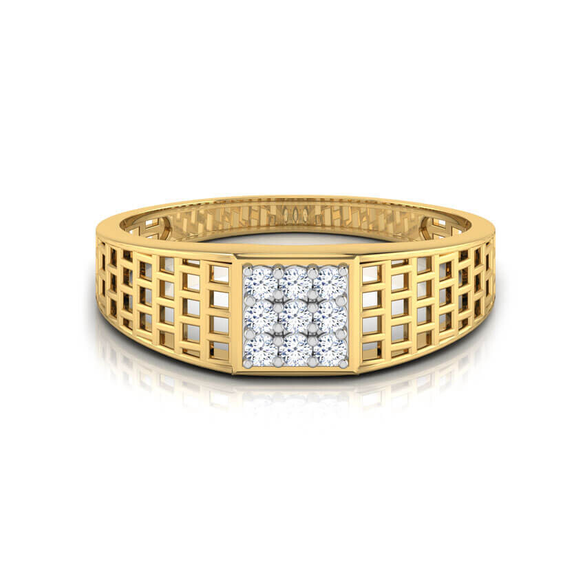 Timeless Textured Gold Diamond Ring For Men